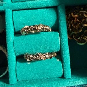 Levian 14k rose gold chocolate vanilla diamond Twisted Earrings